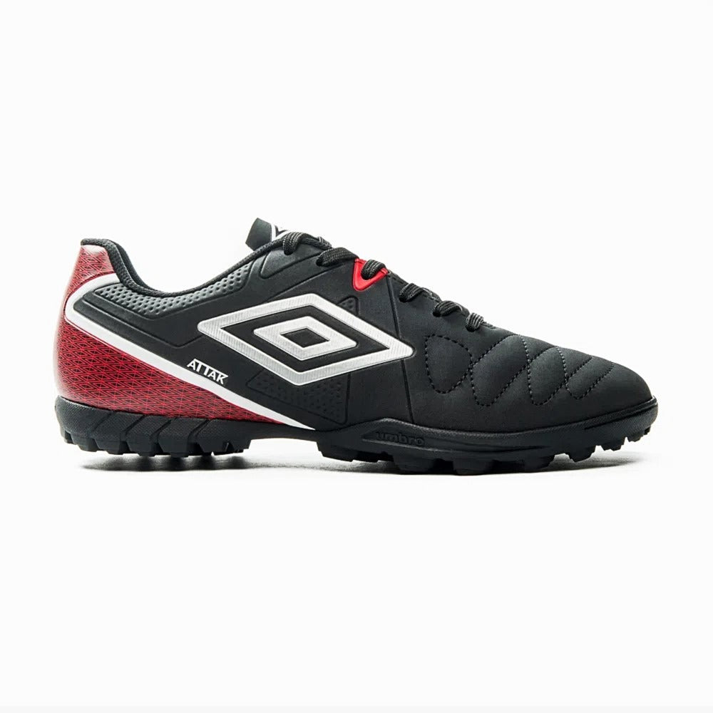 U01FB072-184 Umbro Calzados Futbol_Society Masculino Attak_Eternal Negro/Plata/Rojo