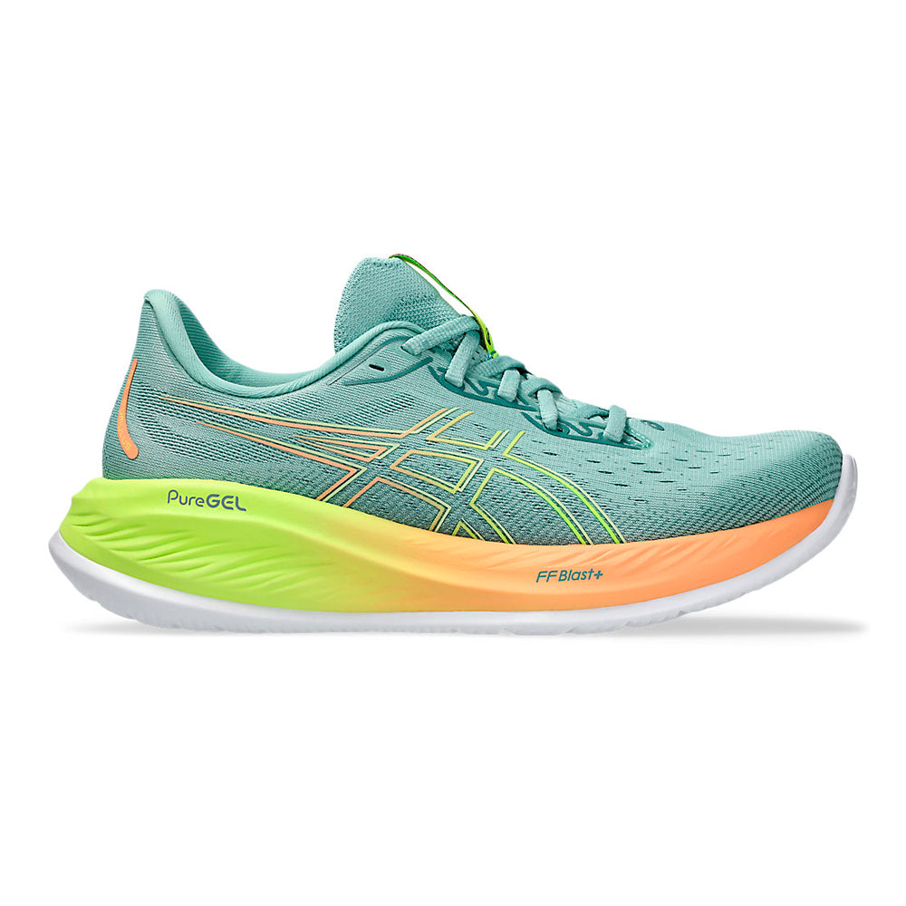 1012B741.750 Asics Calzados Deportivos Femenino Running Gel_Cumulus_26_Paris Light_Celadon/Safety_Yellow