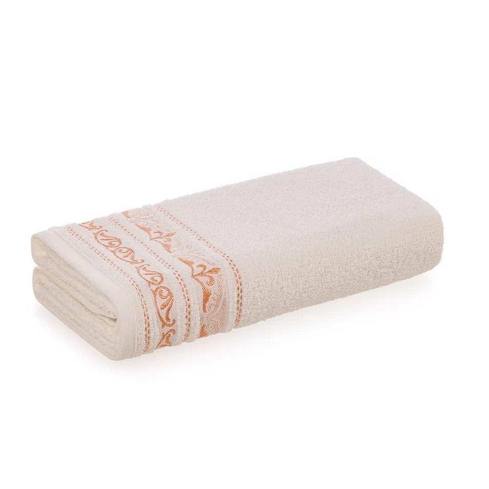 7909156836859 Karsten Toalla Bano Lisboa 70X140 Ivory/Salmon