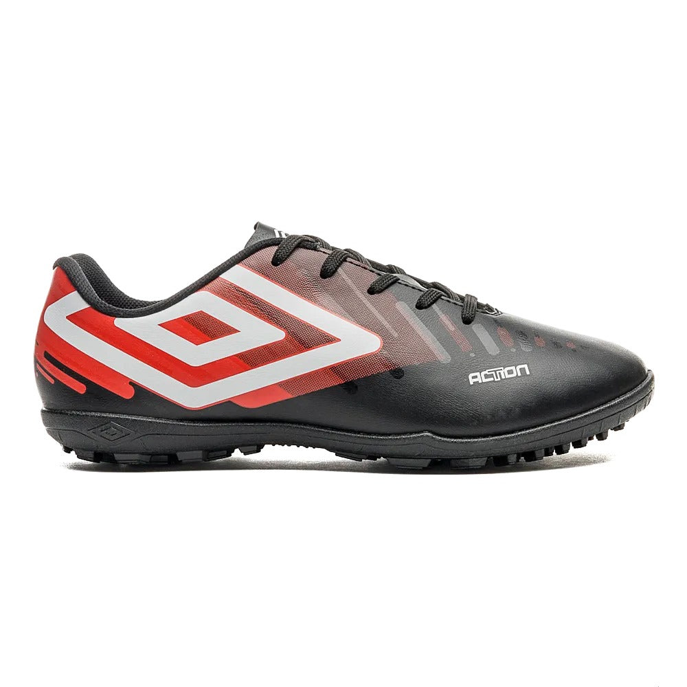 U01FB00249-142 Umbro Calzados Society Masculino Futbol Action Negro/Rojo/Blanco