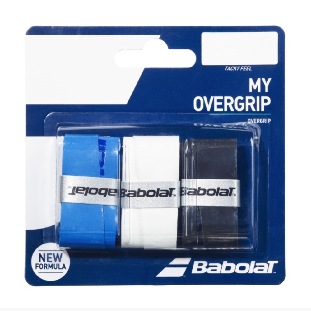 653052-164 Babolat Accesorios Tennis Grips My_Overgrip_X3 Negro_Azul_Blanco