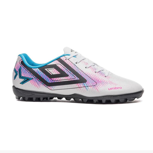 U01FB00329-230 Umbro Calzados Society Masculino Futbol Heatmap White/Atomic_Blue/Pink_Glo
