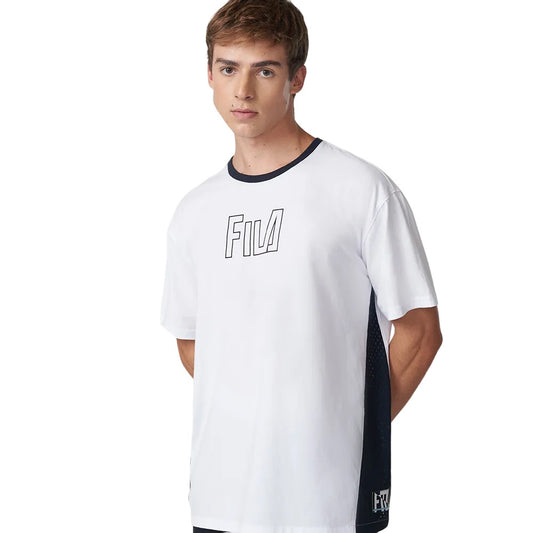 F11L00392-172 Fila Prendas Remeras Masculino Moda Street_Hop_Classic_Oversized White/Black