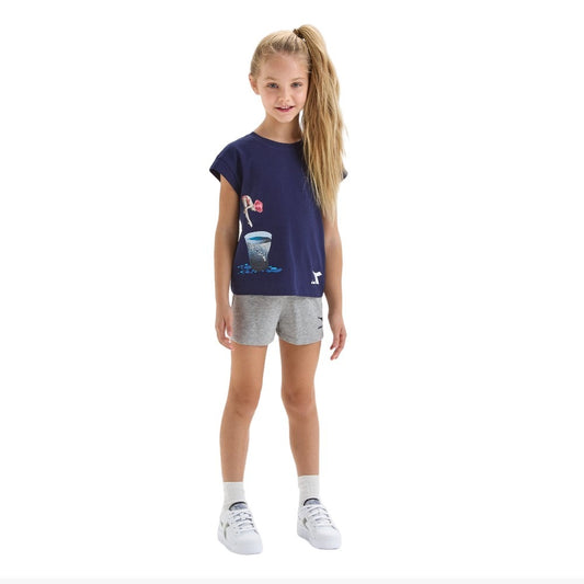 102.179351-60062 Diadora Prendas Conjuntos Junior Set_Ss_Sport_Art Classic_Navy