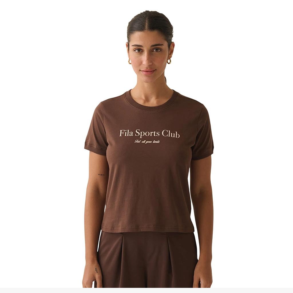 F12L01787-3682 Fila Prendas Remeras Femenino Moda Regular_Sport_Club Dark_Brown