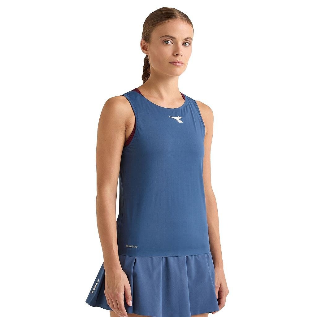 102.182117-60030 DIADORA PRENDAS CAMISILLAS FEMENINO TENIS L._TANK_ICON BLU_GAGLIARDETTO