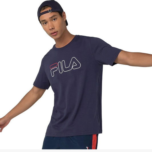 F11L174-324 Fila Prendas Remeras Masculino Moda Regular_Letter_Outline Navy/White/Red