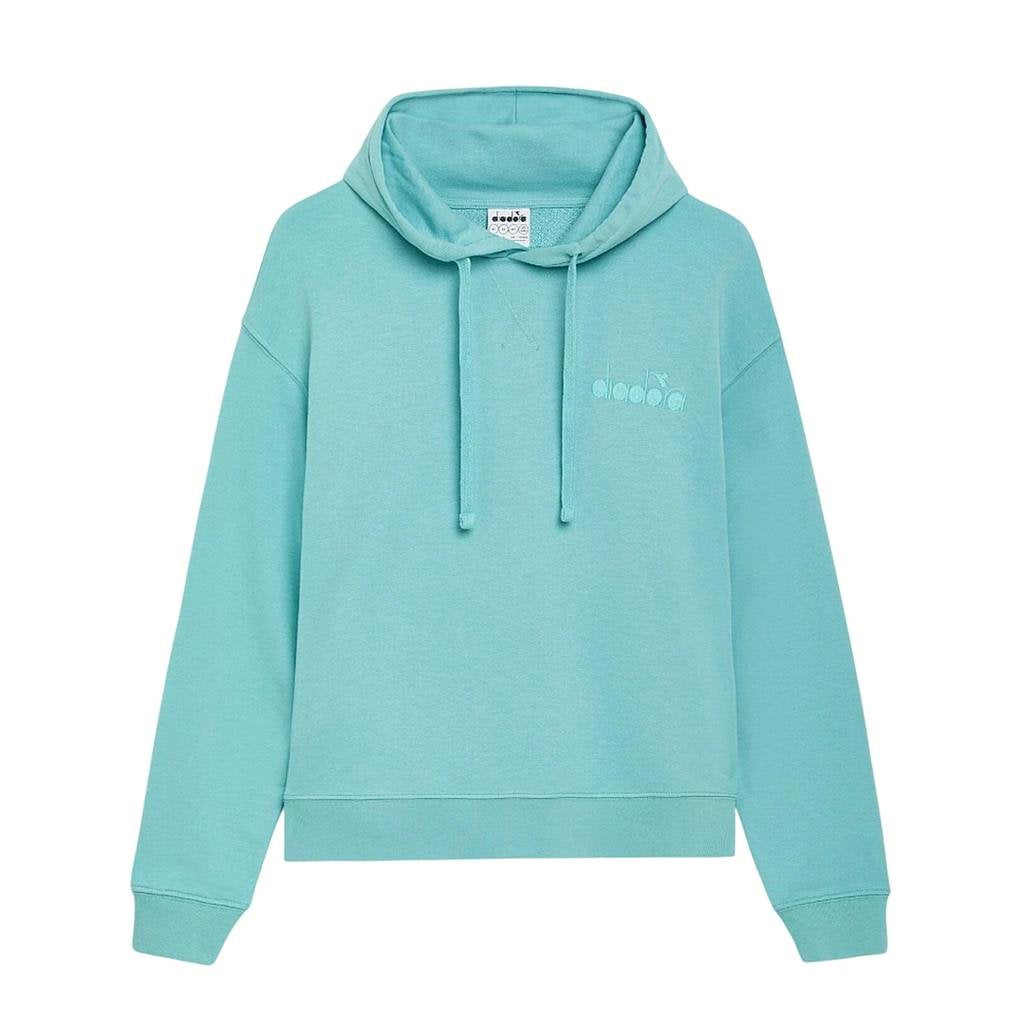 502.179924-65135 Diadora Prendas Canguros Unisex Moda Hoodie_Athl._Logo Turquoise_(65135