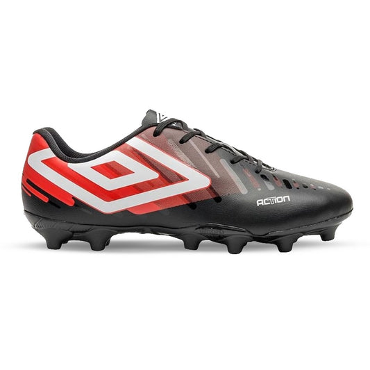 U01FB00222-142 Umbro Calzados Campo Masculino Futbol Action Negro/Rojo/Blanco