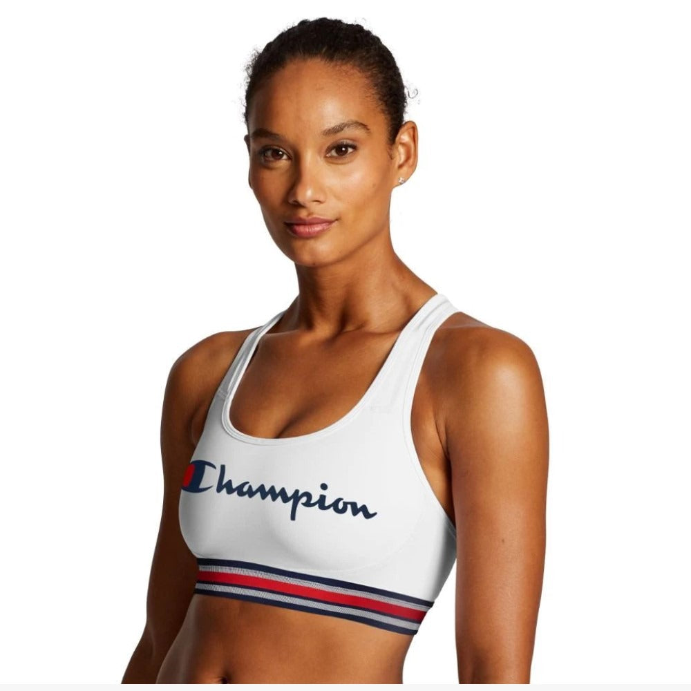 B1251SY07038-100 Champion Prendas Sport_Bra Femenino The_Absolute_Workout-Stripe White
