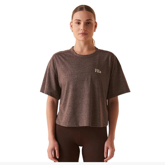 F12AT01002-3722 Fila Prendas Remeras Femenino Training Comfort_Smart_Cotton Dark_Brown_Mix/Off