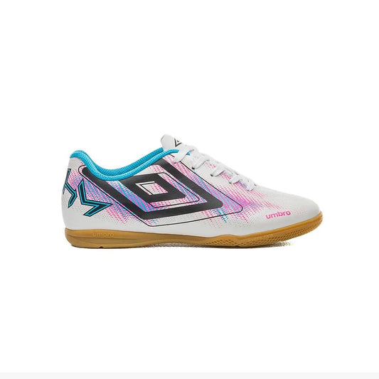 U07FB00335-230 Umbro Calzados Indoor Niños Futbol Heatmap_Jr White/Atomic_Blue/Pink_Glo