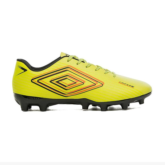 U01FB00157-610 Umbro Calzados Campo Masculino Futbol Arcade Verde_Limao/Preto/Salmao