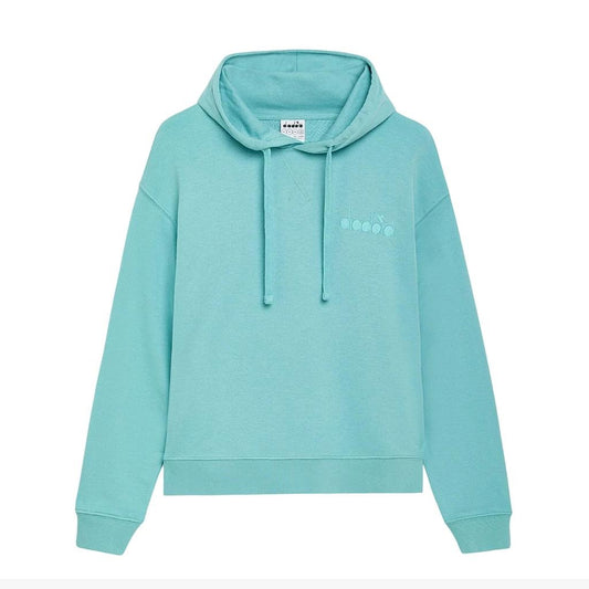 502.179924-65135 Diadora Prendas Canguros Unisex Moda Hoodie_Athl._Logo Turquoise_(65135