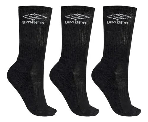 U23PF00050-111 UMBRO ACCESORIOS MEDIAS UNISEX MODA TRIPACK_CANO_LONGO BLACK