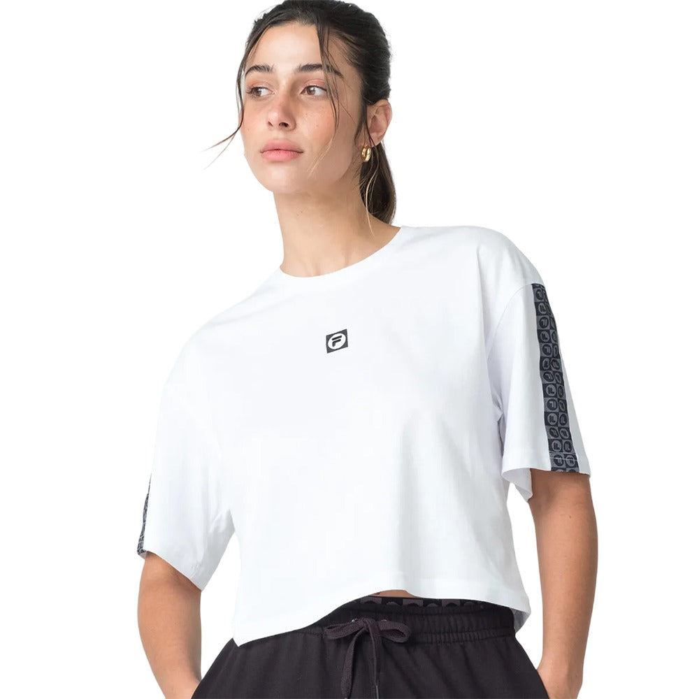 F12L00796-172 Fila Prendas Remeras Femenino Moda Letter_Tape_II White/Black