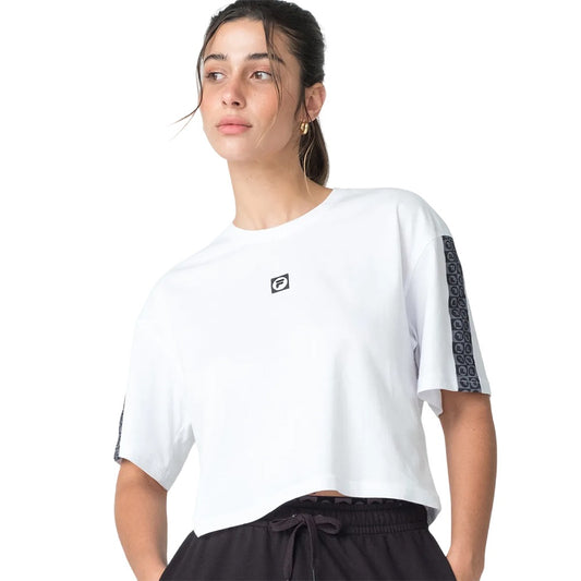 F12L00796-172 Fila Prendas Remeras Femenino Moda Letter_Tape_II White/Black