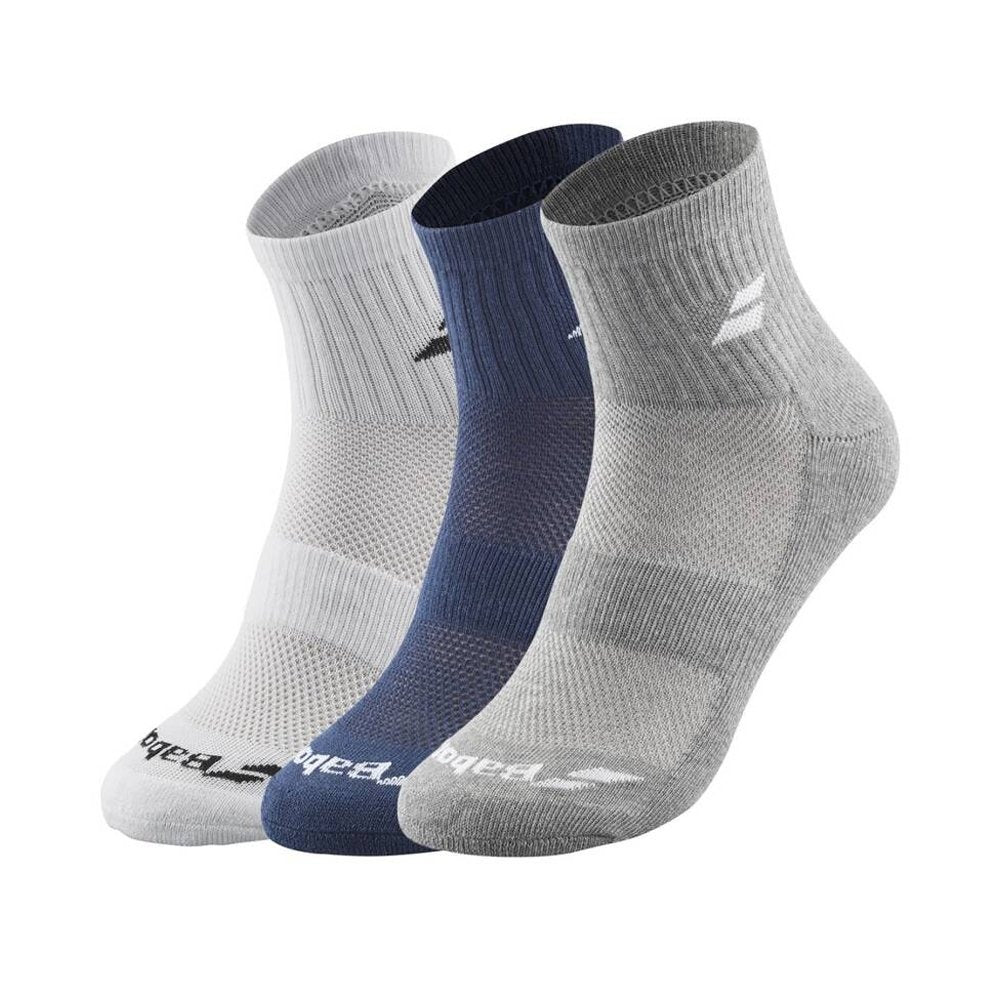 5UB1401-1033 BABOLAT ACCESORIOS TENIS MEDIAS QUARTER_3_PAIRS_PACK WHITE/ESTATE_BLUE/GREY