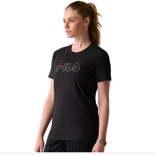 F12L00551-590 Fila Prendas Remeras Femenino Moda Regular_Basic_Outline Black/White/Red