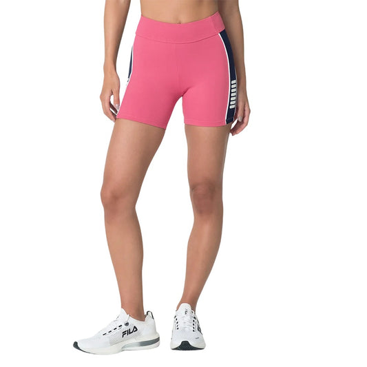 F12AT00888-3596 Fila Prendas Bermudas Femenino Training Long_Shorts_Seven_Stripes_Fit RoseCherry/Navy/White