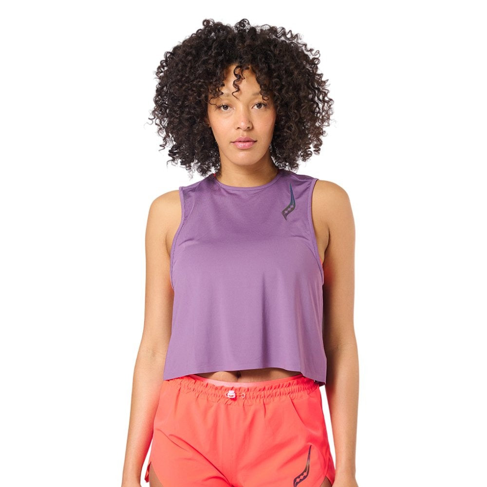 15220434S124 SAUCONY PRENDAS REMERAS FEMENINO RUNNING PINNACLE_CROP_TANK VIOLET