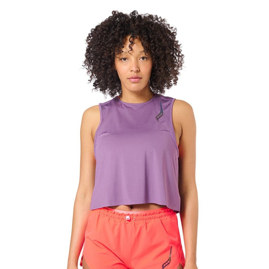 15220434S124 SAUCONY PRENDAS REMERAS FEMENINO RUNNING PINNACLE_CROP_TANK VIOLET