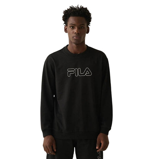 F11L01636-312 FILA PRENDAS SUETERS MASCULINO MODA LETTER_OUTLINE_LIGHT BLACK/WHITE